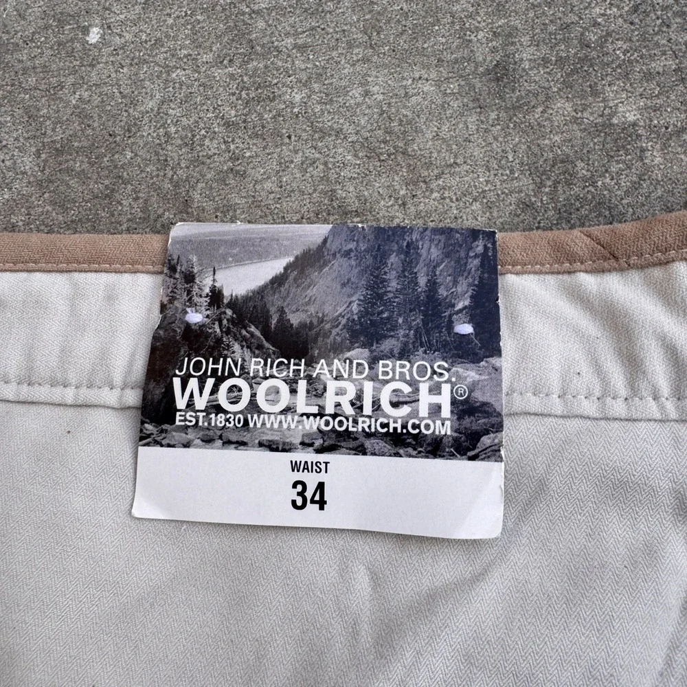 Woolrich Linden Shorts Mens 34 Stone Beige Herringbone Cargo Utility 3019RS NWT